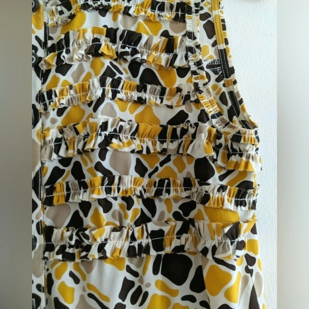 Tory Burch Women's Sleeveless Silk Top - Yellow and Black Sz 8, 016